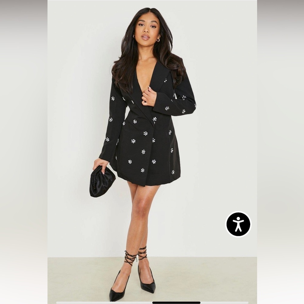 Petite Daisy Crystal Embellished Blazer Dress